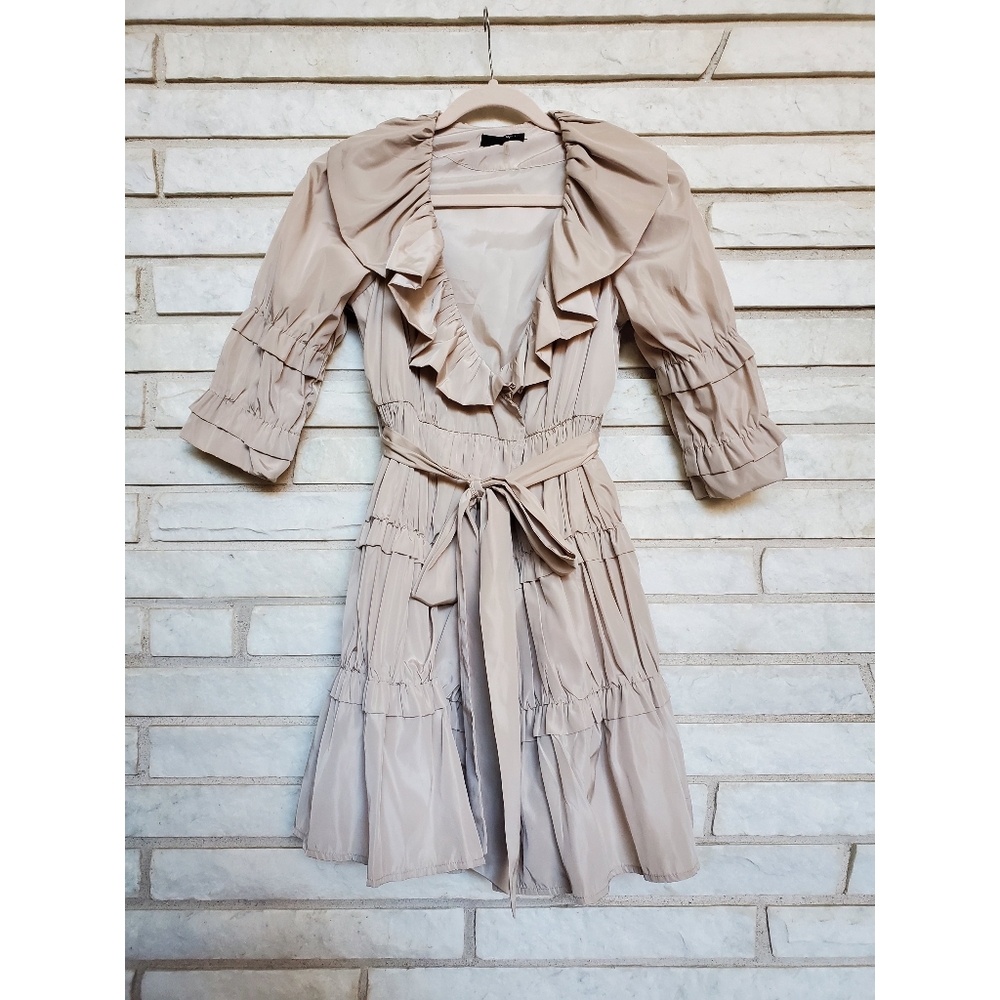 Anthropologie Ryu Wrap Style Ruffle Coat Dress